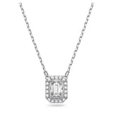 Swarovski 599177 Millenia Square Zirconia Necklace – White Crystal, Rhodium Plated