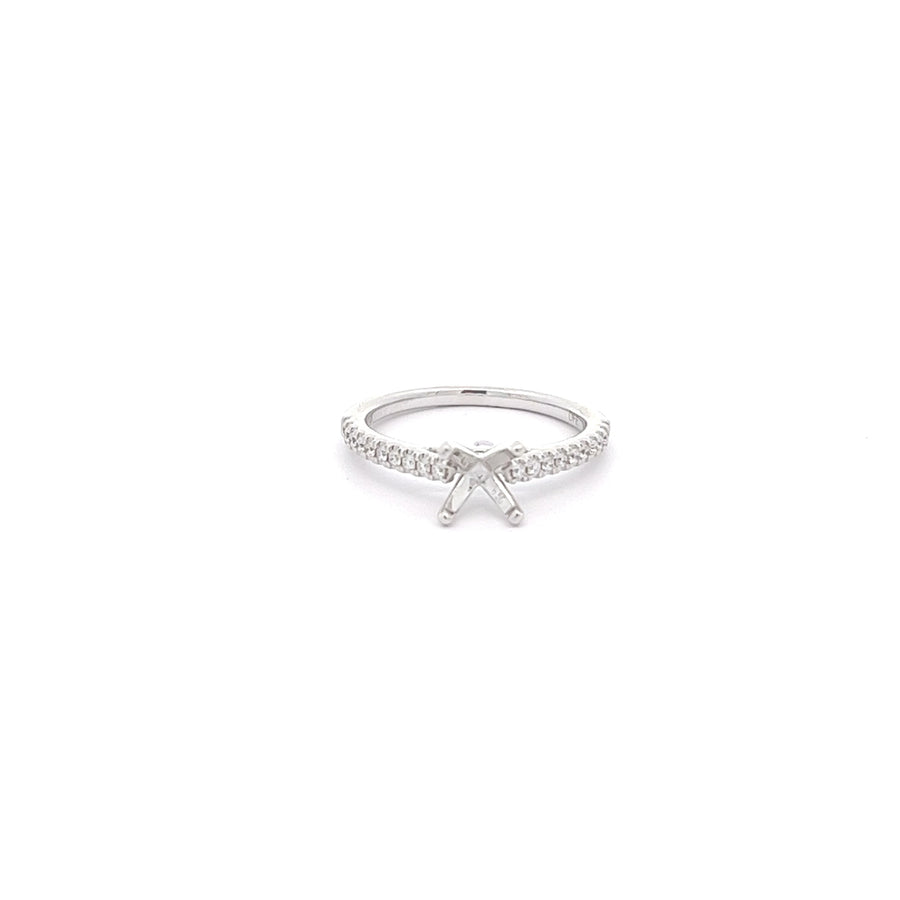 White Gold Tidewater Premium Setting 14KT White Gold 0.20CTW Of VS/D-F Diamonds