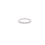 14k White Gold 0.15CTW Diamond Scalloped Style Wedding Band