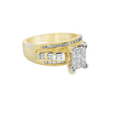 Yellow Gold Cluster Diamond Engagement Ring