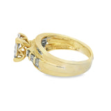 Yellow Gold Cluster Diamond Engagement Ring