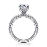 Gabriel & Co. ER16257R6W44JJ 14K White Gold Wide Band Round Diamond Engagement Ring