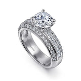 Gabriel & Co. ER16257R6W44JJ 14K White Gold Wide Band Round Diamond Engagement Ring