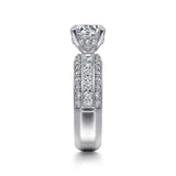 Gabriel & Co. ER16257R6W44JJ 14K White Gold Wide Band Round Diamond Engagement Ring
