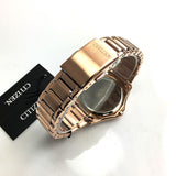 Citizen Eco-Drive EM0233-51A POV – Rose Gold-Tone, White Dial with Swarovski Crystals, Ladies’ Watch