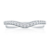Curved Diamond and Polished Wedding Band