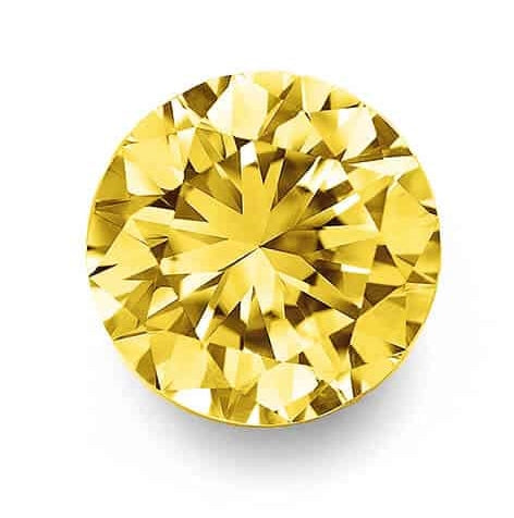 0.91 Carat Natural Fancy Yellow Round Diamond