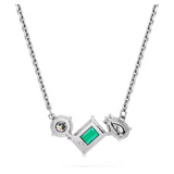 Mesmera pendant Mixed cuts, Green, Rhodium plated