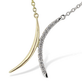 14K 2-tone Gold & Diamond Sation Necklace