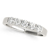 Slim Five Diamond Wedding Band