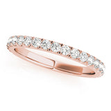 Four Prong Almost Eternity Diamond Wedding Band