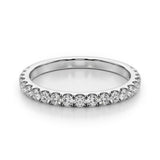 Four Prong Almost Eternity Diamond Wedding Band