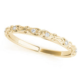 Vintage Inspired Heart Diamond Wedding Band