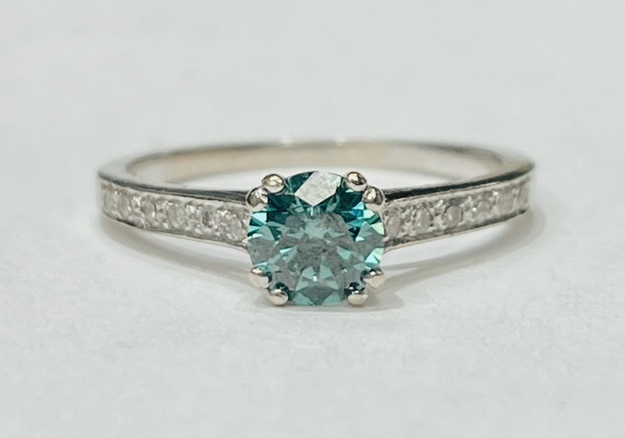 Stunning 3/4ct Blue Diamond Ring