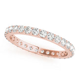 Raised Diamond Four Prong Eternity Band