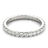 Raised Diamond Four Prong Eternity Band