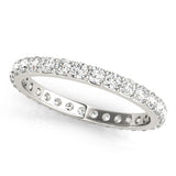 Raised Diamond Four Prong Eternity Band