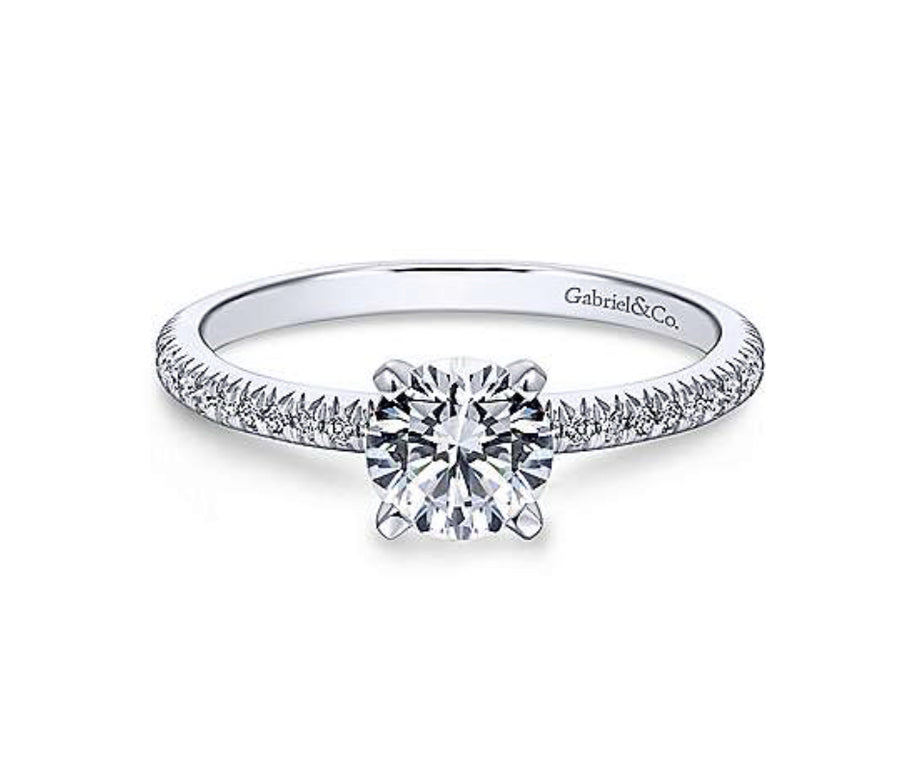 Oyin - 14K White Gold Round Diamond Engagement Ring