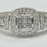 This stunning engagement ring will be made of 10k white gold...
