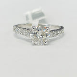 14KT Accented Solitare 1 1/3CTW Diamond Engagement Ring