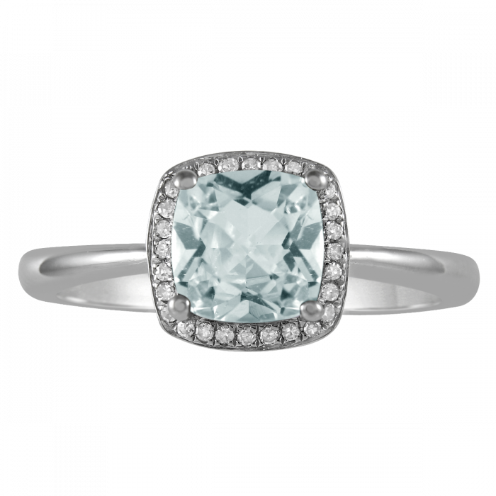 March Birthstone Diamond Ring
