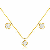 Yellow Gold Diamond Motif Station Necklace