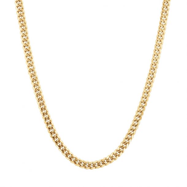 Cuban Chain Yellow Gold Semi-Solid 24"