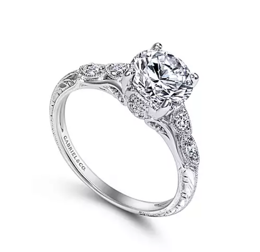 Chelsea - 14K White Gold Round Diamond Engagement Ring