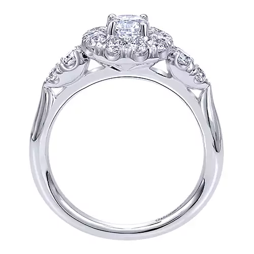 Everlasting - 14K White Gold Round Halo Diamond Engagement Ring