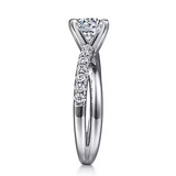 Morgan - 14K White Gold Round Twisted Diamond Engagement Ring