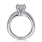 Morgan - 14K White Gold Round Twisted Diamond Engagement Ring