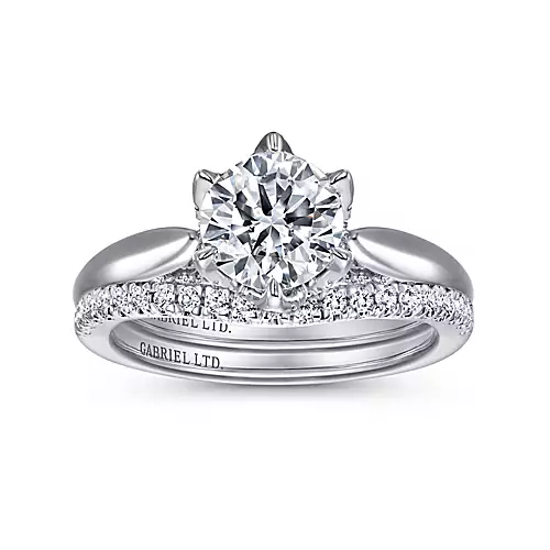 Hortensia - 18K White Gold Round Diamond Engagement Ring