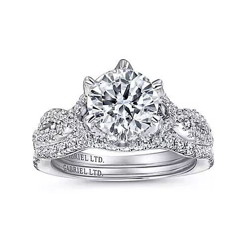 Jacinta - 18K White Gold Round Diamond Engagement Ring