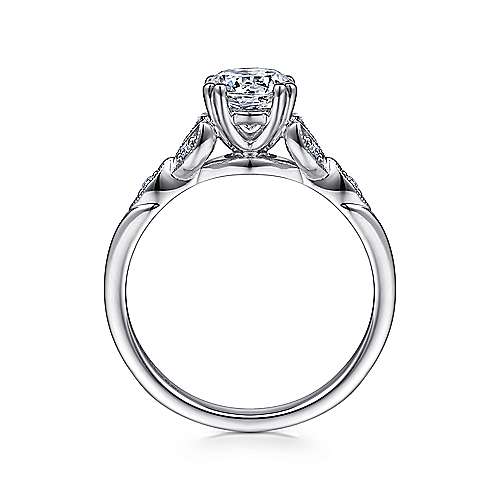 Celia - 14K White Gold Round Diamond Engagement Ring