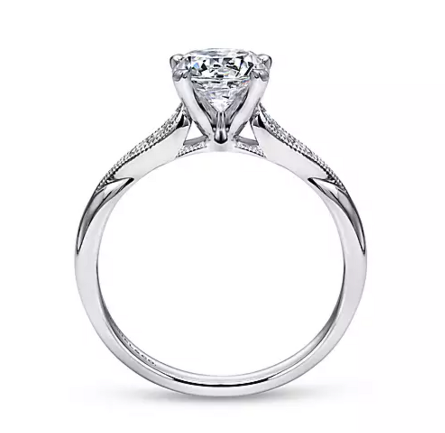 Riley - 14K White Gold Round Diamond Engagement Ring