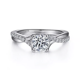 Leigh - 14K White Gold Round Diamond Engagement Ring