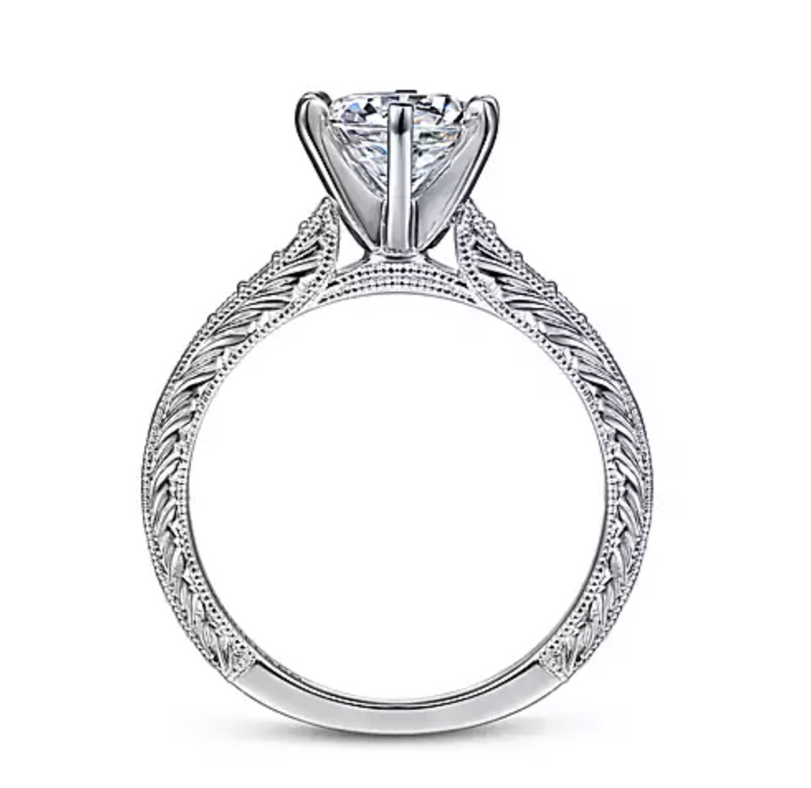 Kate - 14K White Gold Round Diamond Engagement Ring