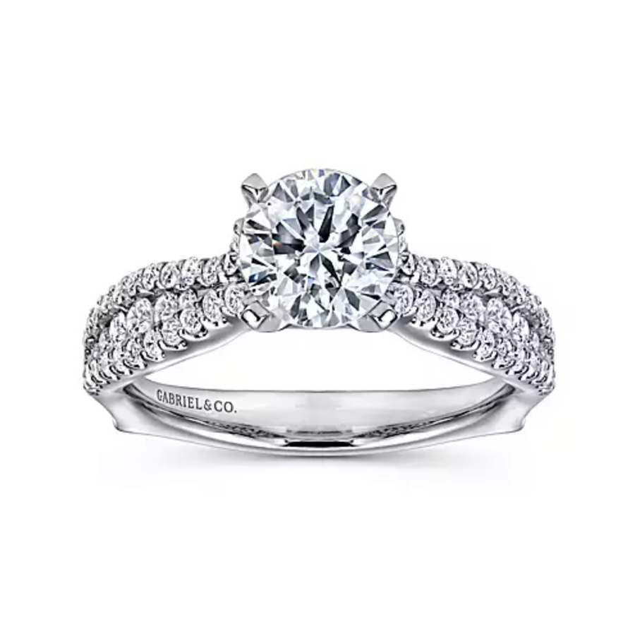 Marley - 14K White Gold Round Diamond Engagement Ring