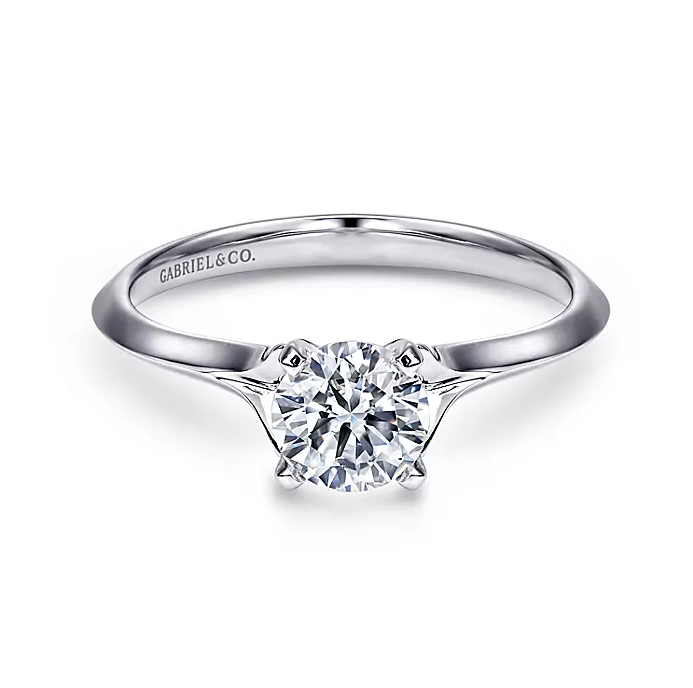 Ellis - 14K White Gold Round Diamond Engagement Ring