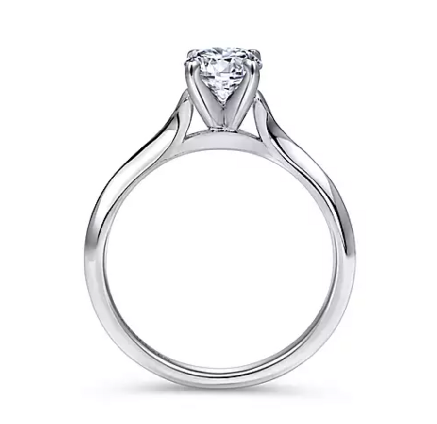 Ellis - 14K White Gold Round Diamond Engagement Ring