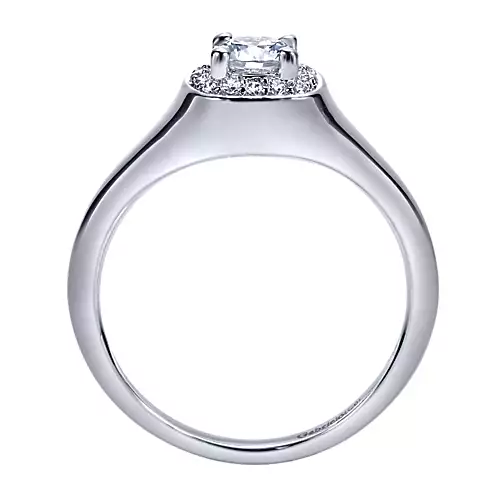 Pose - 14K White Gold Round Halo Diamond Engagement Ring