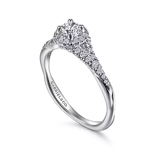 Sonoma - 14K White Gold Round Halo Diamond Engagement Ring