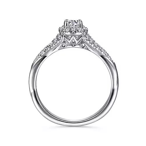 Sonoma - 14K White Gold Round Halo Diamond Engagement Ring