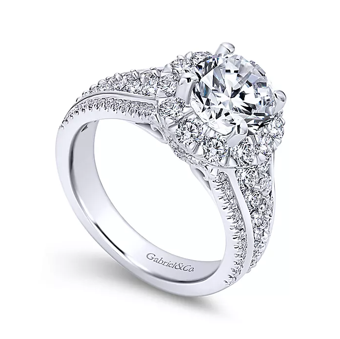 Rivington - 14K White Gold Round Halo Diamond Engagement Ring