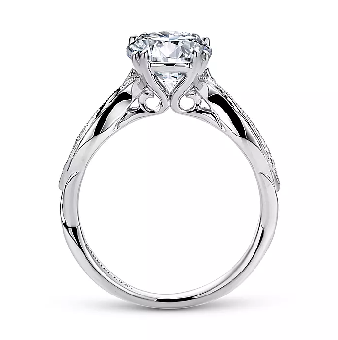 Rosa - 18K White Gold Round Diamond Engagement Ring