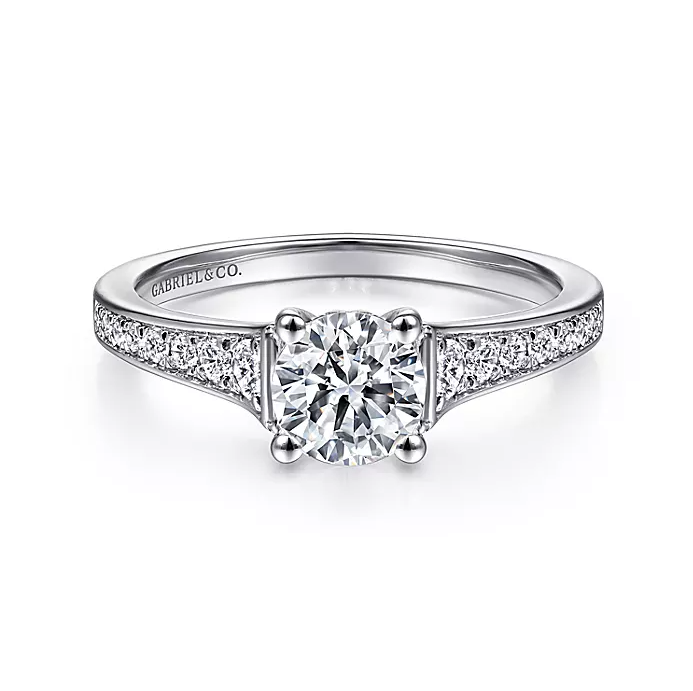 Cameron - 14K White Gold Round Diamond Engagement Ring