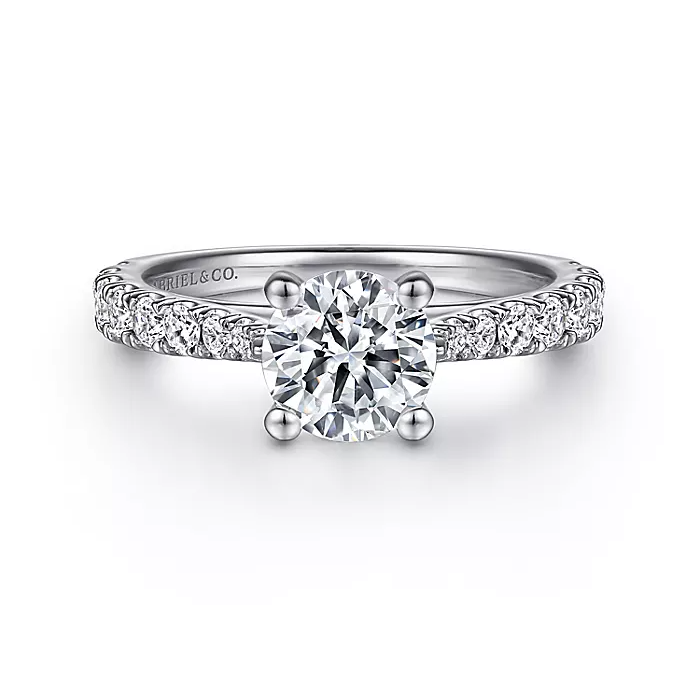 Avery - 14K White Gold Round Diamond Engagement Ring