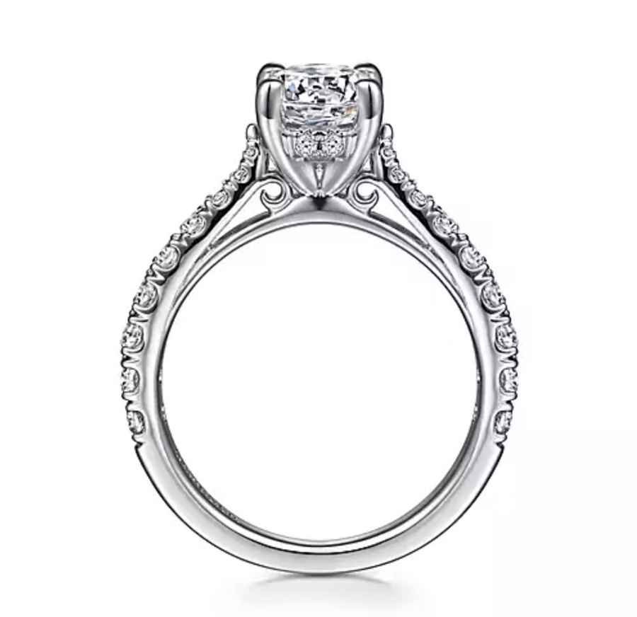Avery - 14K White Gold Round Diamond Engagement Ring