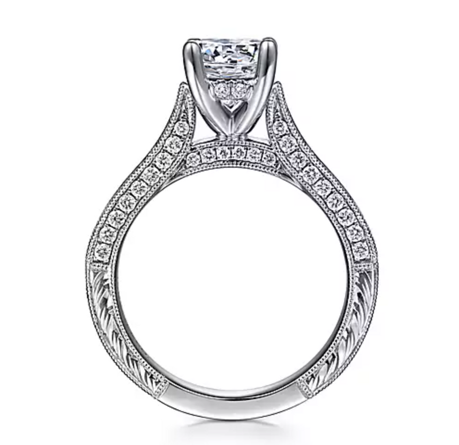 Betsy - 14K White Gold Round Diamond Engagement Ring