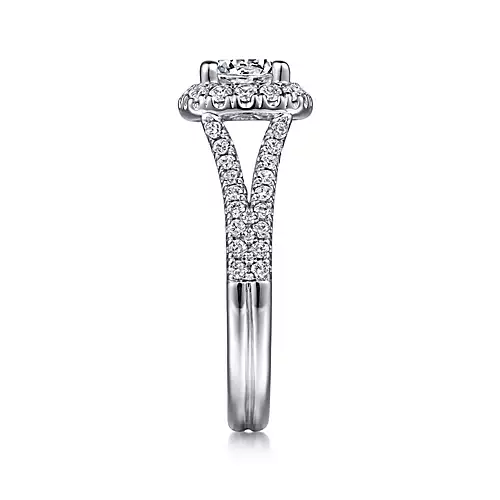 Perennial - 14K White Gold Round Halo Diamond Engagement Ring